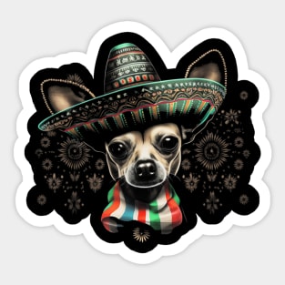 Feline Fiesta: A Cat in a Mexican Hat Sticker